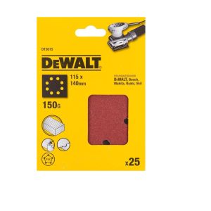Brusni papir Dewalt 115 × 140 mm P150, 25 kosov DT3015