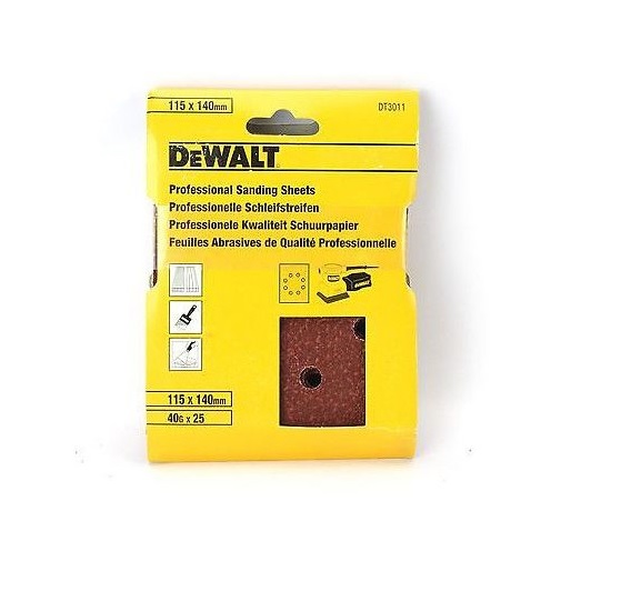 Brusni papir Dewalt 115 × 140 mm P40, 25 kosov DT3011