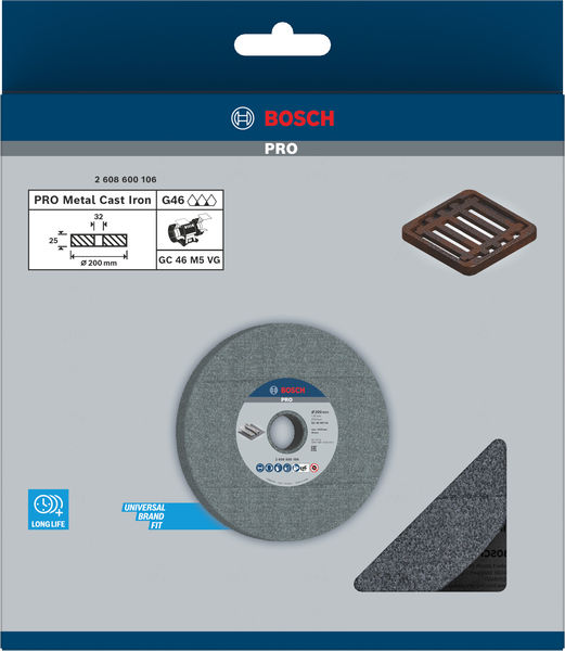Brusni kolut Bosch PRO Metal, 200 x 25 x 32 mm, G46 2608600106