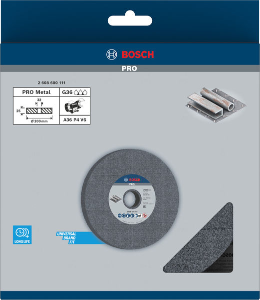 Brusni kolut Bosch PRO Metal, 200 x 25 x 32 mm, G36 2608600111